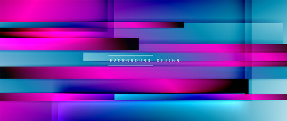 Dynamic lines on fluid color gradient. Trendy geometric abstract background for your text, logo or graphics