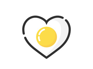 Omelette icon. Egg white vector design. Fried egg vector design.  Egg in heart shape design. 