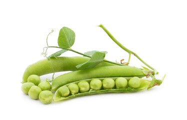 Green ripe peas.