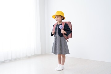 子供　入学式　ポートレート　ランドセル