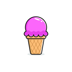 Fototapeta na wymiar ice cream cone carton illustration vector