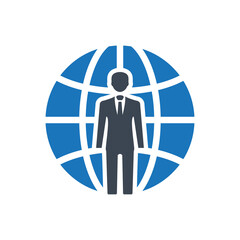 Global business icon ( vector illustration )