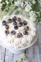 cake with berries