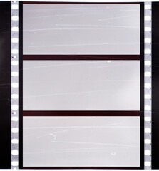 real 70mm film movie cine strip with scratches and empty or blank cells, blend in your work to get...