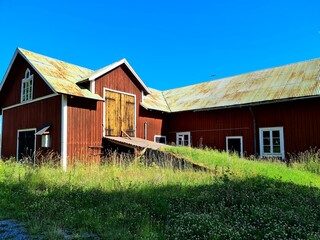 old red barn in sweden