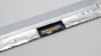 Embedded DisplayPort - eDP video connector on a laptop or notebook computer LCD screen. 