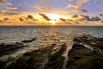The Coastline rock formation at tip of Borneo Sabah