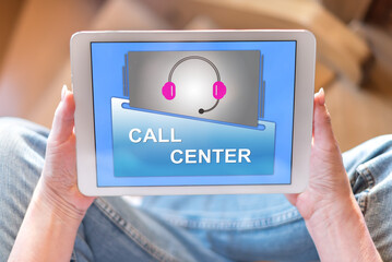 Call center concept on a tablet