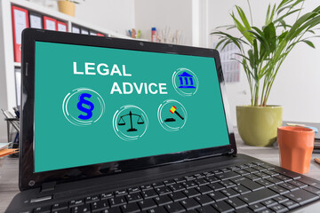 Legal advice concept on a laptop
