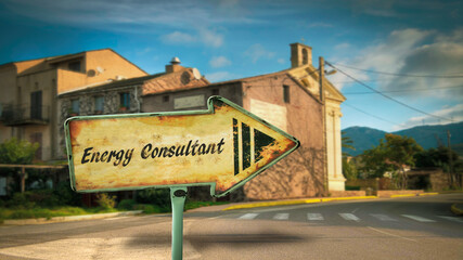 Obraz premium Street Sign ENERGY CONSULTANT