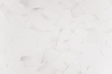 White plaster surface with mess smears as modern simple texture, background.