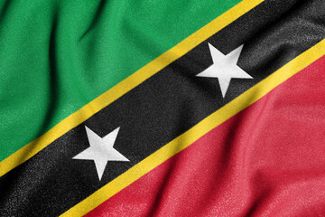 National flag of the St. Kitts and Nevis. The main symbol of an independent country. Flag of St....