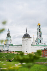 Trinity-Sergius Lavra in Sergiev Posad in summer on a cloudy day