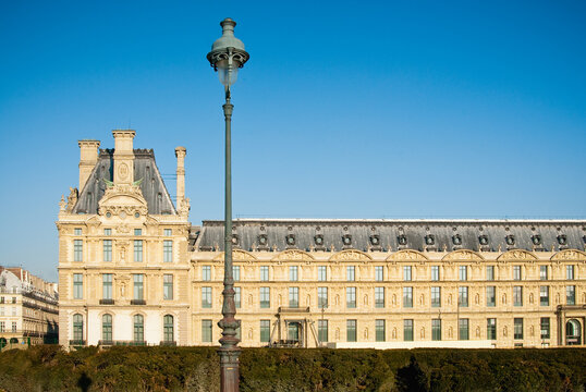 Exterior of Louvre museum in Paris