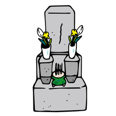 お墓のイラスト　B