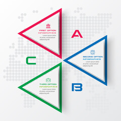 Business concept design with triangle and 3 options,Infographic template can be used for presentation,Vector illustration.