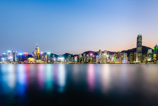 Hong Kong Skyline At Sunset