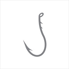  Fishing Hook outline icon vector