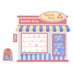 
Design of sweets shop in editable flat vector 
