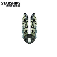 Pixel star ship isolated on white background. Vector