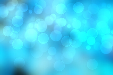 Fototapeta premium Abstract gradient of light blue turquoise dark blue background texture with glowing circular bokeh lights. Beautiful colorful spring or summer backdrop.