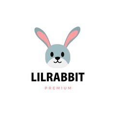 cute little rabbit cartoon logo vector icon illustration