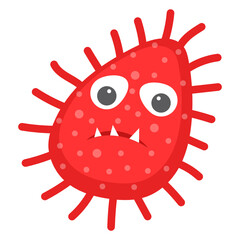 
Flat icon of coccus microorganism, scary bacterial phrase 
