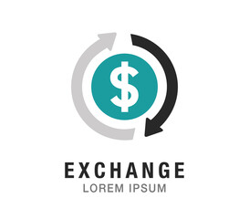 Exchange icon. Simple logo. Money change vector sign logo. 