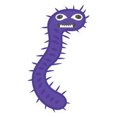 Fototapeta premium Worm like structural bacteria, flat icon of shigella microbe 