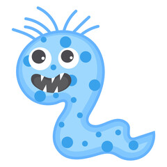 
Worm like structural bacteria, flat icon of shigella microbe  
