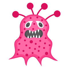 
Enterovirus icon in flat style, bing ball microorganism  
