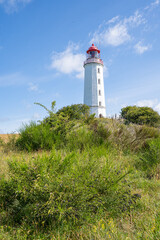 Fototapeta na wymiar Leuchtturm Dornbusch auf der Insel Hiddensee an der Ostsee