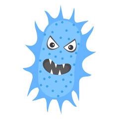 
Flat icon of bacteria, scary microgranism 

