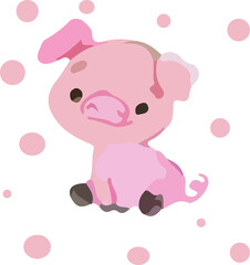 A little pink pig illustration