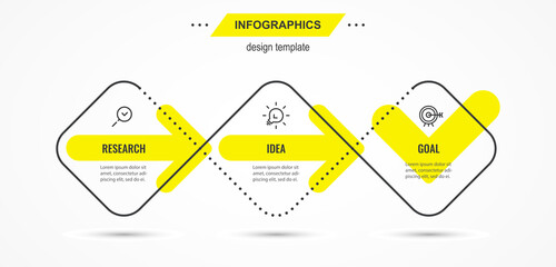 Vector Infographic design template with icons and 3 options or steps. Can be used for process diagram, presentations, workflow layout, banner, flow chart, info graph.
