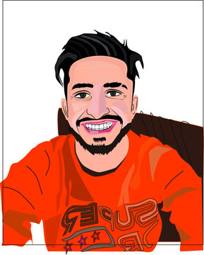 cartoon man with a big smile