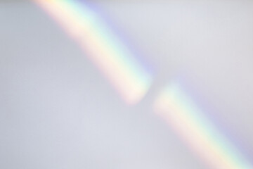 Overlay effect for photo and mockups. Organic drop diagonal shadow and ray of light with rainbow...