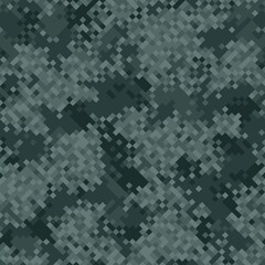 Military camouflage seamless pattern. Urban digital pixel style.