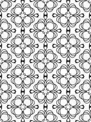 Vector elegan ornate tile seamless pattern. White and black background Retro hindu monochrome motif