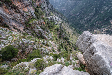 View on the Kadisha Valley also spelled as Qadisha in Lebanon