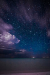 starry night sky over the sea