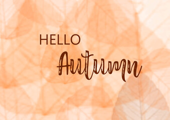 Illustration of the beginning of autumn. Beautiful leafing on postcards. Background leaves.