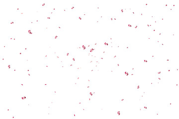 Fototapeta na wymiar Many Falling Red Tiny Confetti Isolated On Transparent Background. Vector