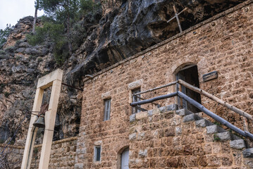 The Monastery of Our Lady of Qannoubine, one of the oldest monasteries in the world in Kadisha Valley also spelled as Qadisha in Lebanon