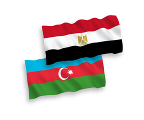 Flags of Azerbaijan and Egypt on a white background