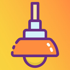 
Pendant lamp vector in flat line design, editable icon 
