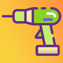 
A drill machine icon design, auger in flat line style 
