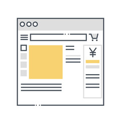 Product page related color line vector icon