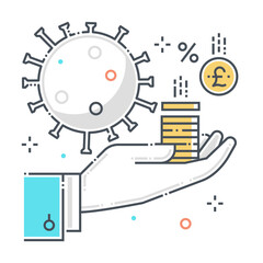 Fototapeta premium Funding related color line vector icon, illustration