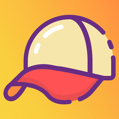 
P cap icon in modern flat design, headgear vector 
